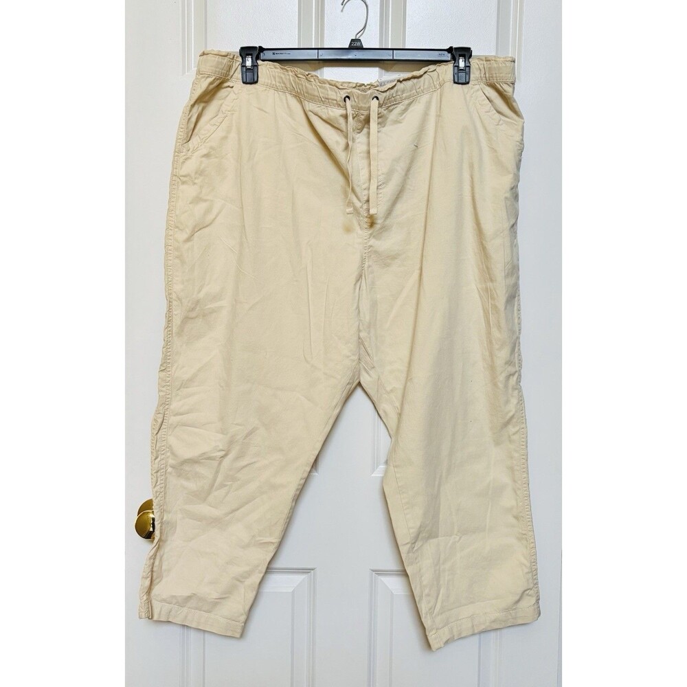 Sonoma Capri Pants Women 2X/3X Biege Straight Ultracomfort Waistband Casual